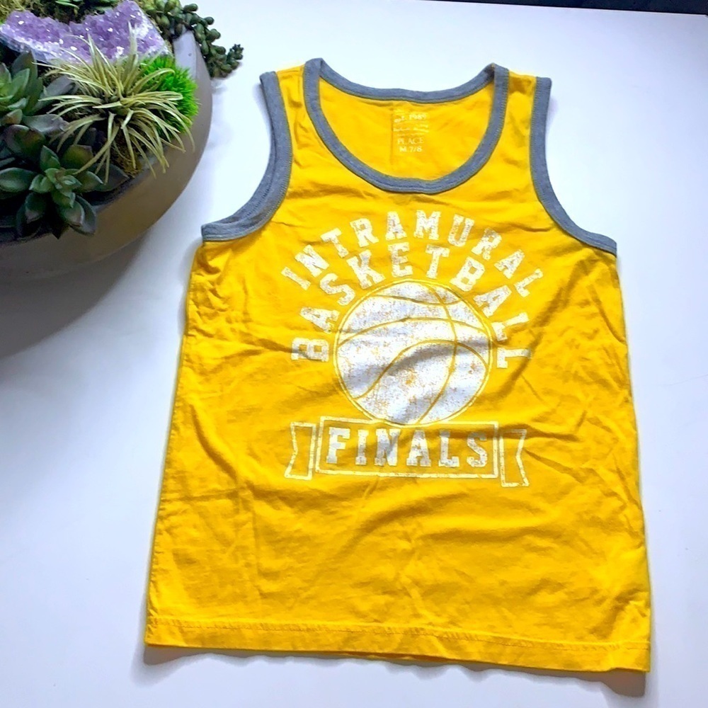 Children’s place yellow basketball finals tank top